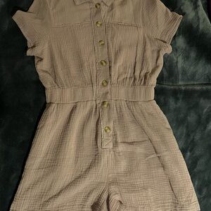 Promesa Taupe Textured Romper
